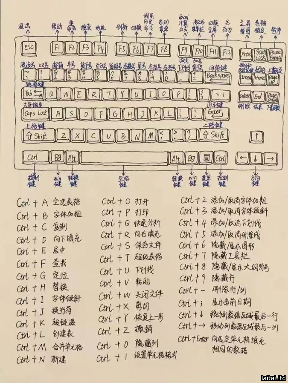 Excel快捷键大全